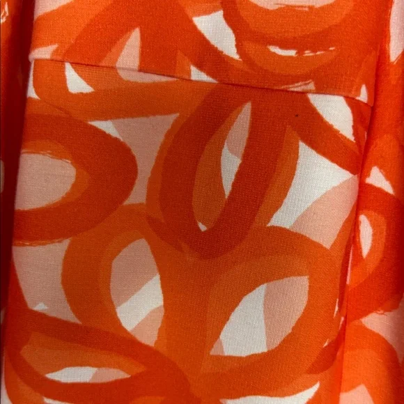 Trina Turk Orange & White Painterly Floral Halter Dress - Picture 6 of 15